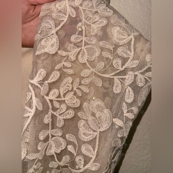 SIANI CRÈME SWEATER LACE, BEADED BALLOON SLEEVES - Size MED- NWT - Picture 7 of 15